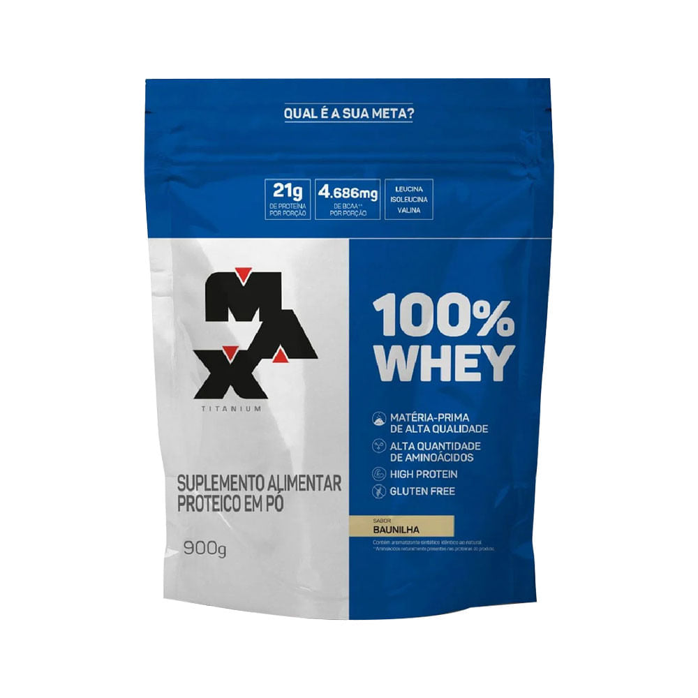 Refil 100% Whey Baunilha 900g Max Titanium