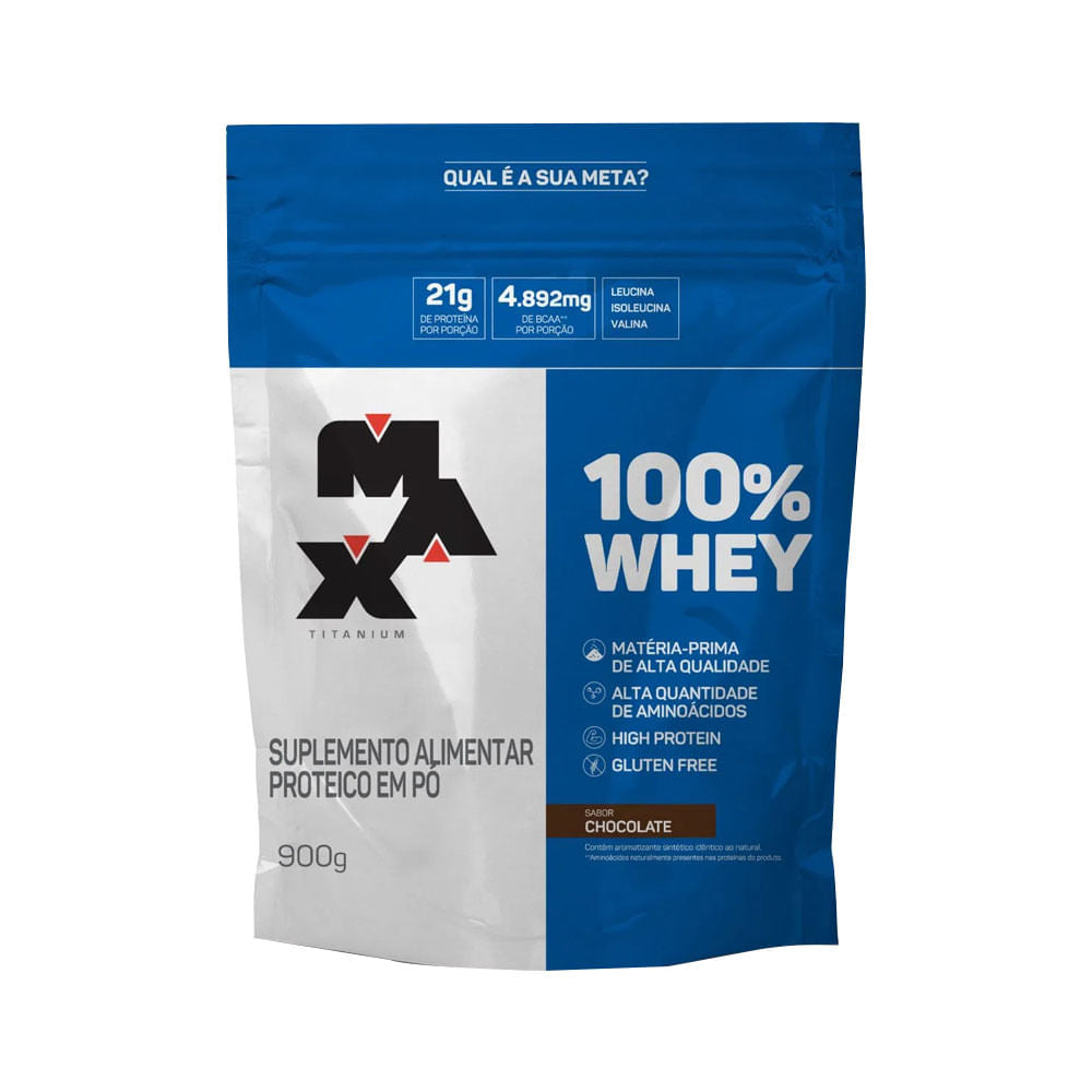 Refil 100% Whey Chocolate 900g Max Titanium