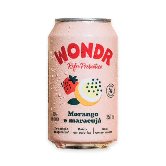 Refrigerante Prebiotico Morango e Maracujá 350ml WONDR