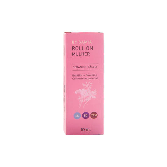 Roll On Mulher com Óleos Essenciais de Gerânio e Sálvia 10ml By Samia