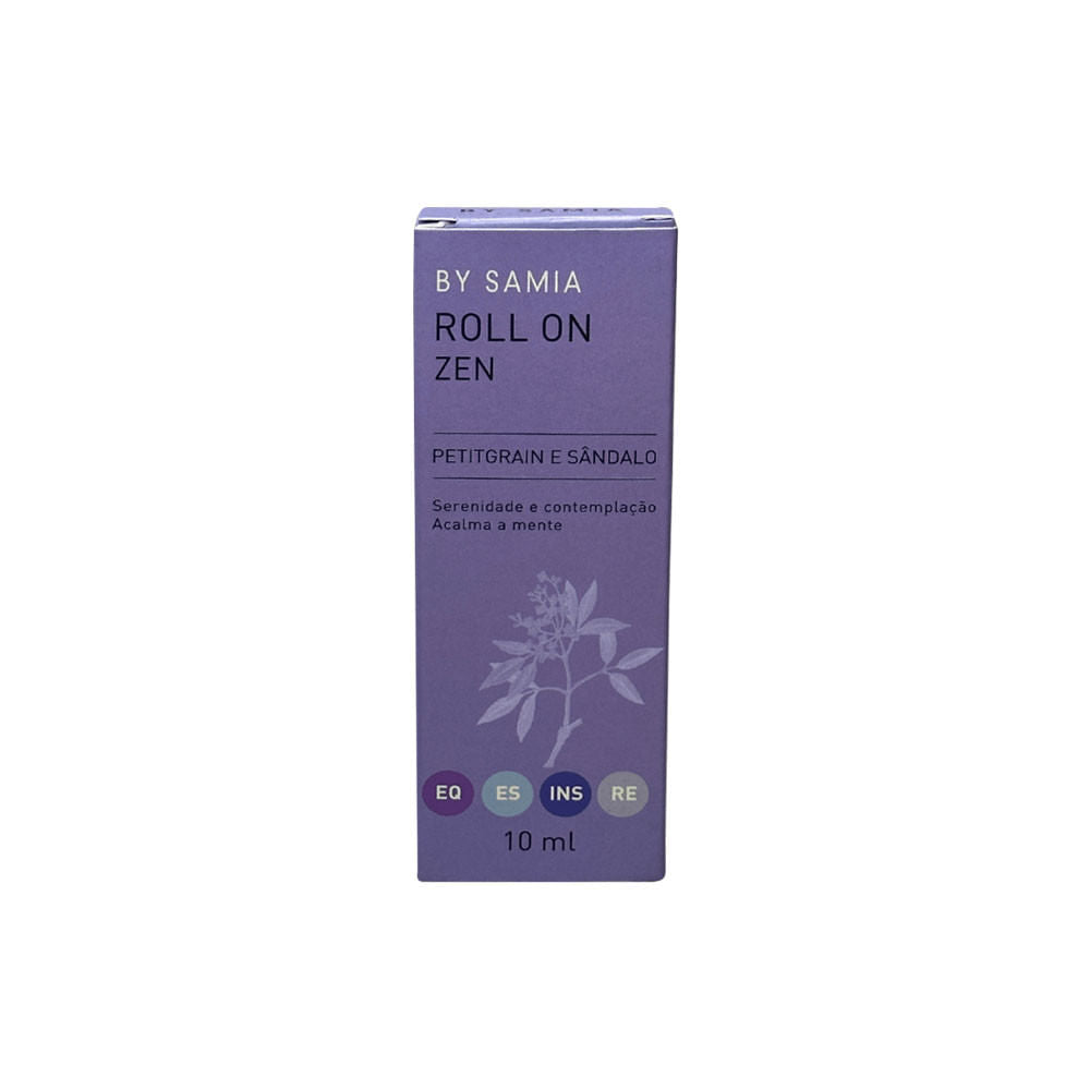 Roll On Zen Óleos Essenciais de Petitgrain e Sândalo 10ml By Samia