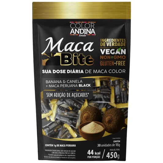 Maca Bite Barra de Maca Peruana Preta 30x 15g Color Andina