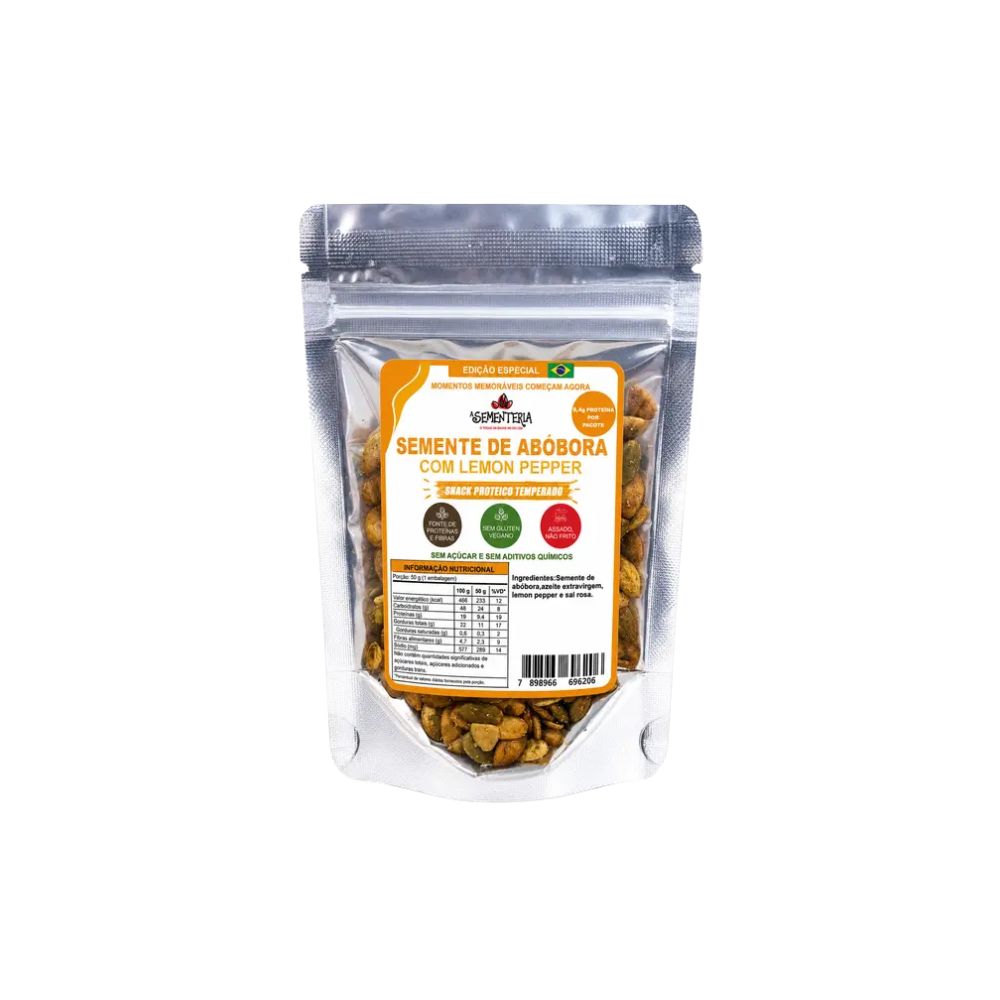 Snack de Semente de Abóbora com Lemon Pepper 50g A Sementeria