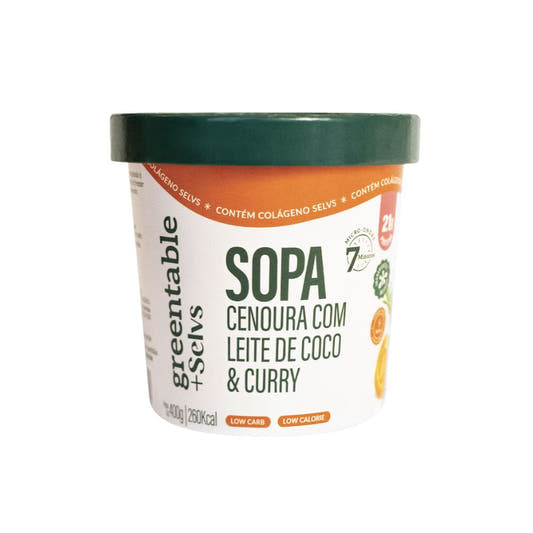 Sopa de Cenoura com Leite de Coco e Curry 400g Green Table