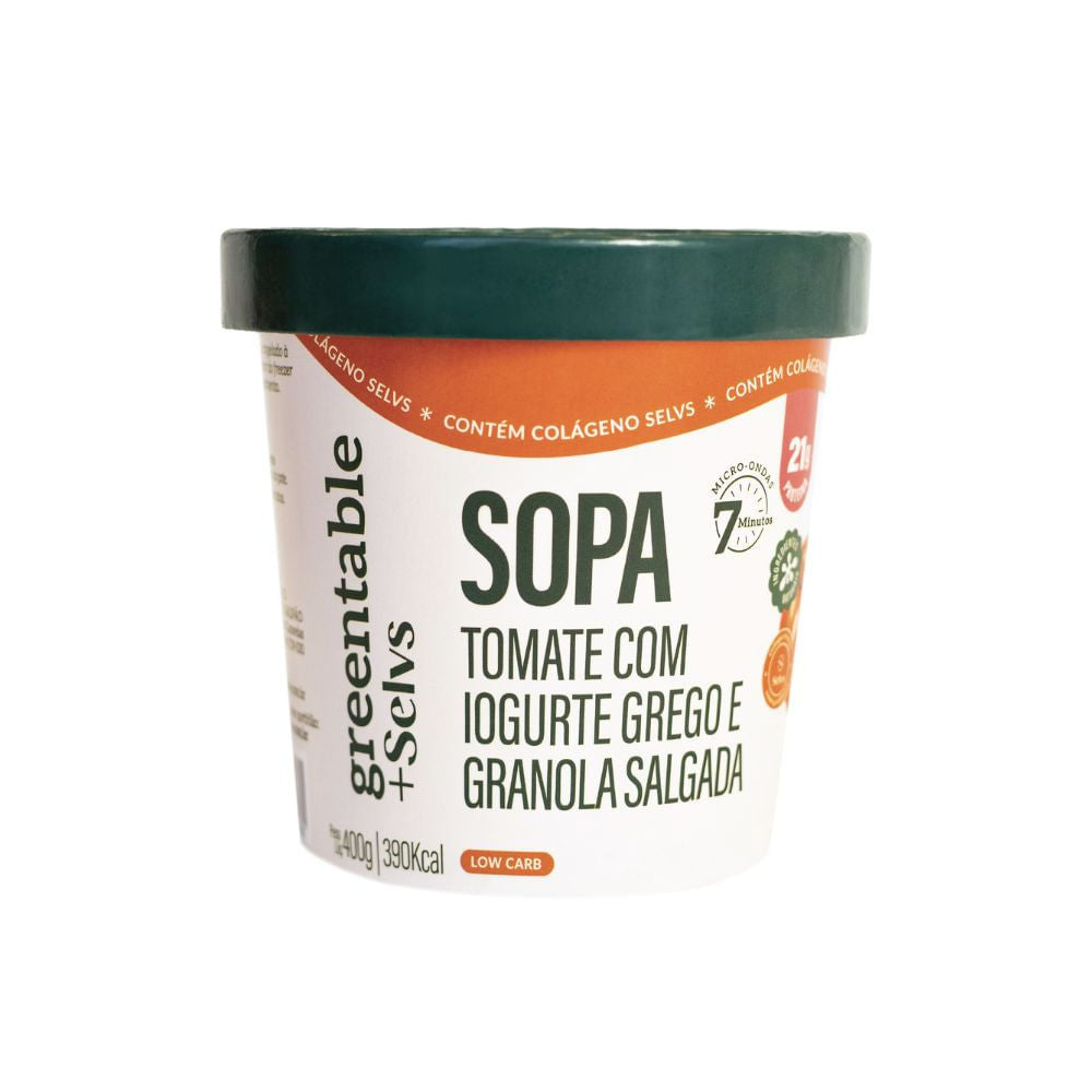 Sopa de Tomate com Iogurte Grego e Granola Salgada 400g Green Table