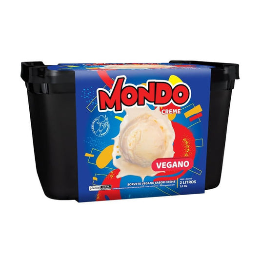 Imagem-de-pote-preto-com-rotulo-azul-vibrante-da-marca-Mondo-exibindo-uma-bola-de-sorvete-vegano-creme-ao-centro-da-embalagem.