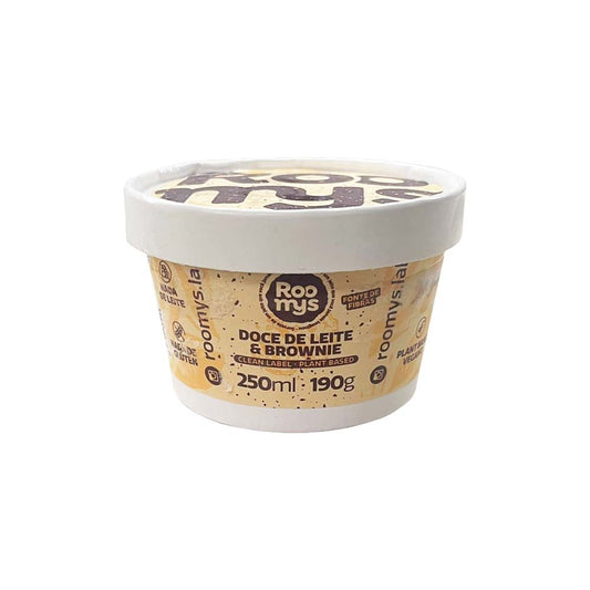 Sorvete Vegano Doce de Leite e Brownie 250ml Roomys