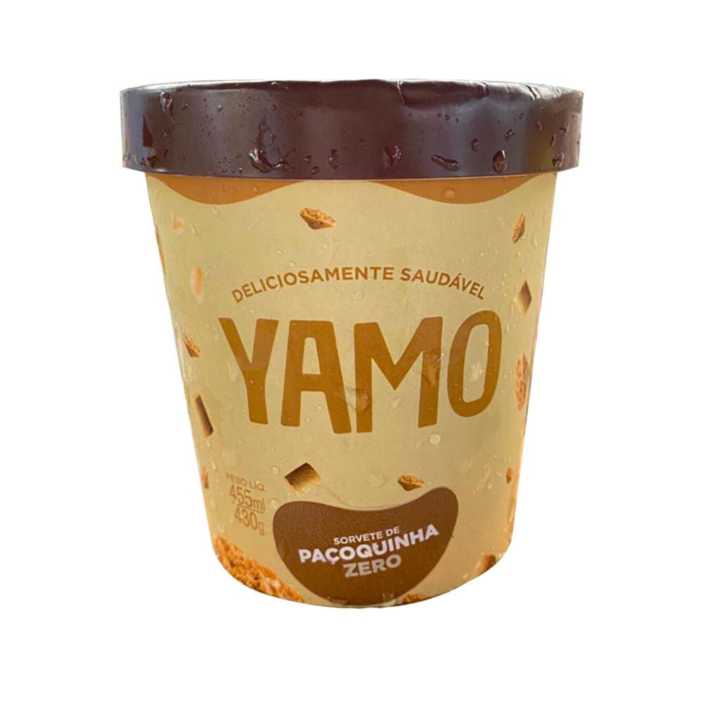 Sorvete Vegano de Paçoquinha Zero Açúcar 455ml Yamo