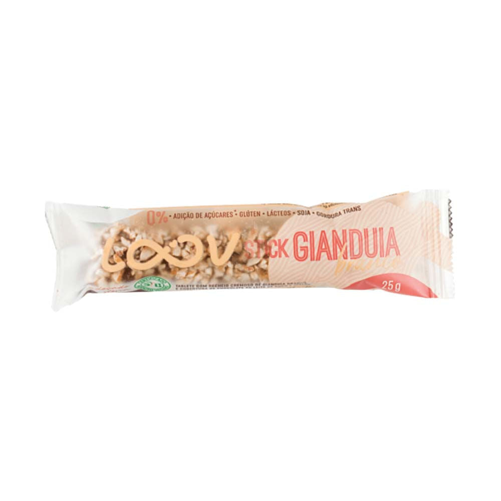 Stick Loov Gianduia Branco e Coberto de Avelã Sem Açucar 25g Chocolife