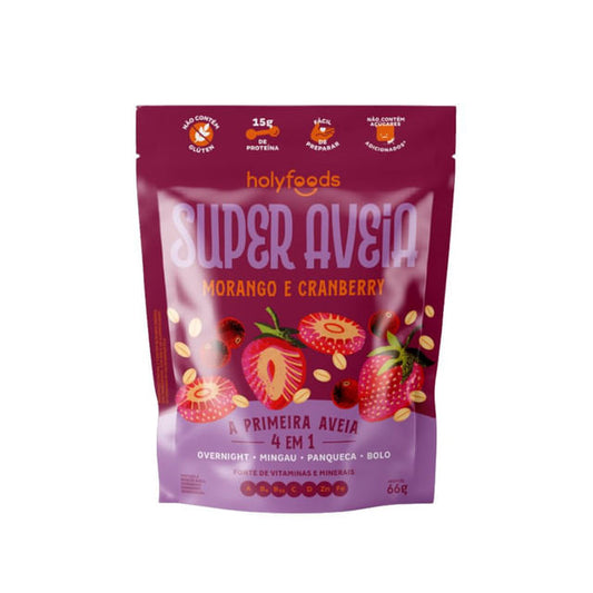 Super Aveia Morango e Cranberry 66g HolySoup