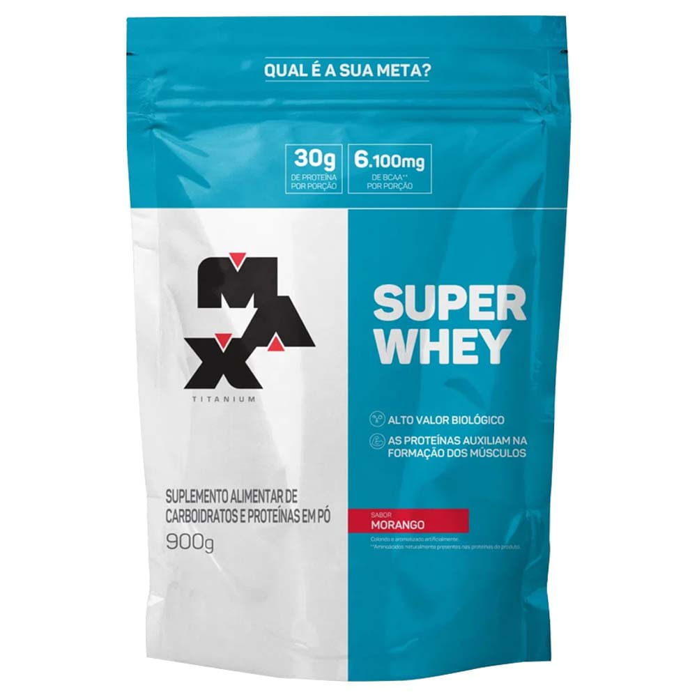 Super Whey Morango Refil 900g Max Titanium