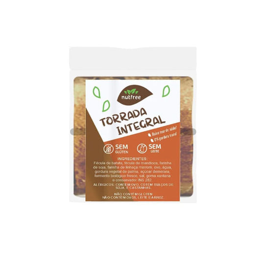 Torrada Integral Sem Glúten e Lactose 100g Nutfree