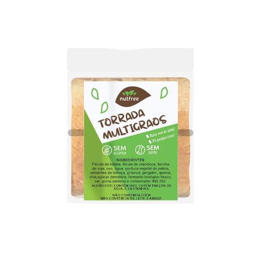 Torrada Multigrãos Sem Glúten e Lactose 100g Nutfree