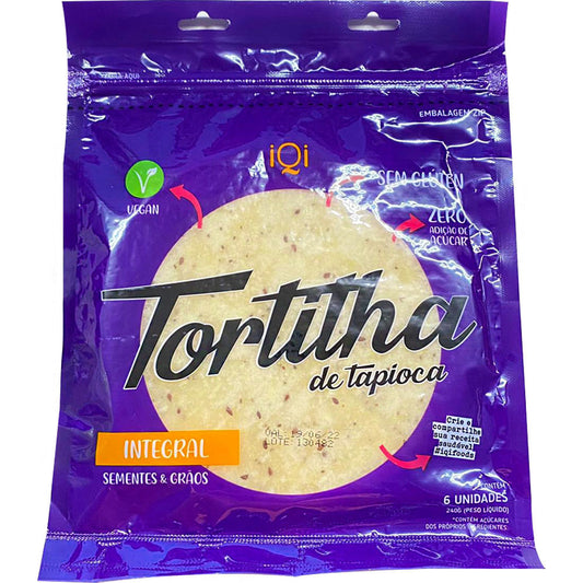 Tortilha de Tapioca Integral Sementes e Grãos 240g iQi