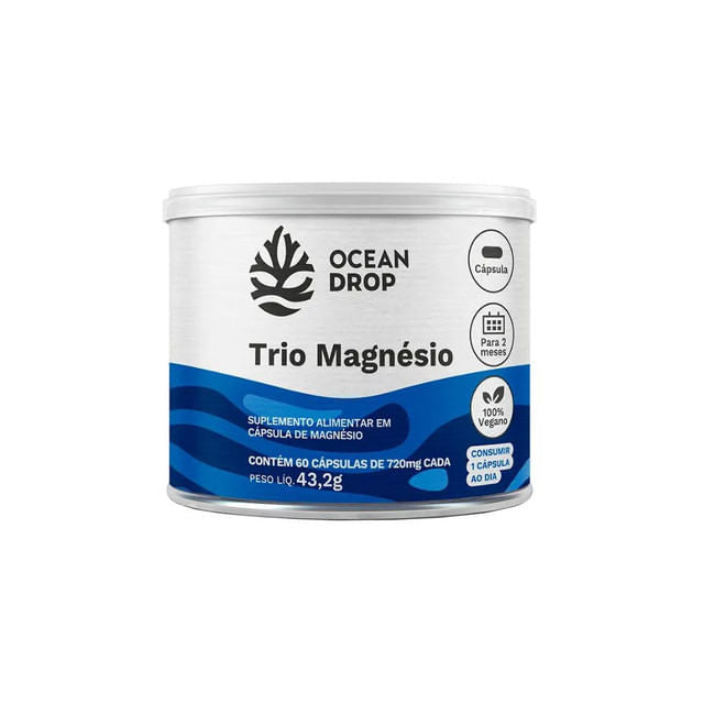 Trio Magnésio 60 Cápsulas Ocean Drop