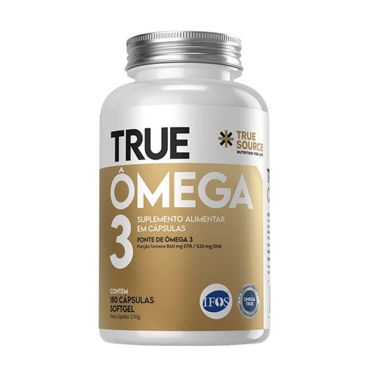 Frasco-de-capsulas-de-omega-3-True-Source-com-vitamia-E-180-capsulas-selo-IFOS-e-840mg-de-EPA-e-520mg-de-DHA-por-porcao