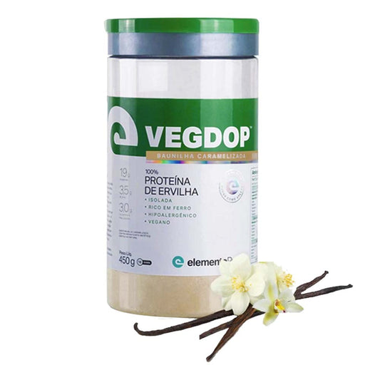 Vegdop Proteína De Ervilha Sabor Baunilha Caramelizada 450g Elemento Puro