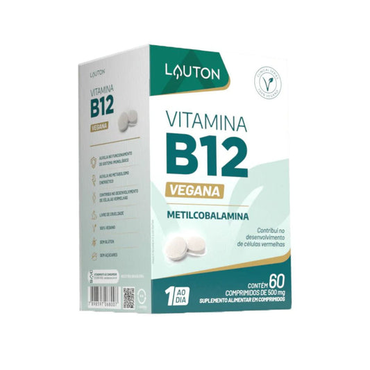 Vitamina B12 Vegana Metilcobalamina 60 Comprimidos Lauton
