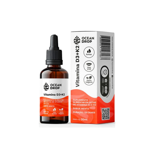 Frasco-ambar-e-caixa-branca-e-laranja-da-Vitamina-D3---K2-Ocean-Drop-suplemento-alimentar-em-gotas-sabor-menta-30ml.