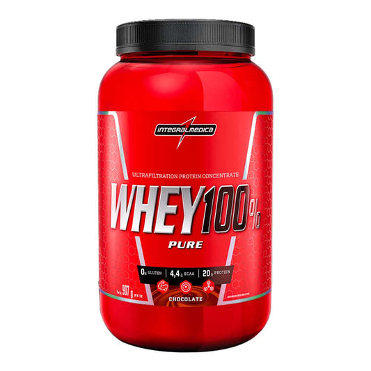 Whey 100% Pure Chocolate Pote 907g Integralmedica