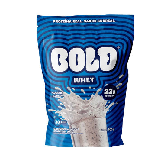 Embalagem-do-suplemento-bold-whey-sabor-cookies-cream-com-30-doses-e-22g-de-proteina-por-porcao