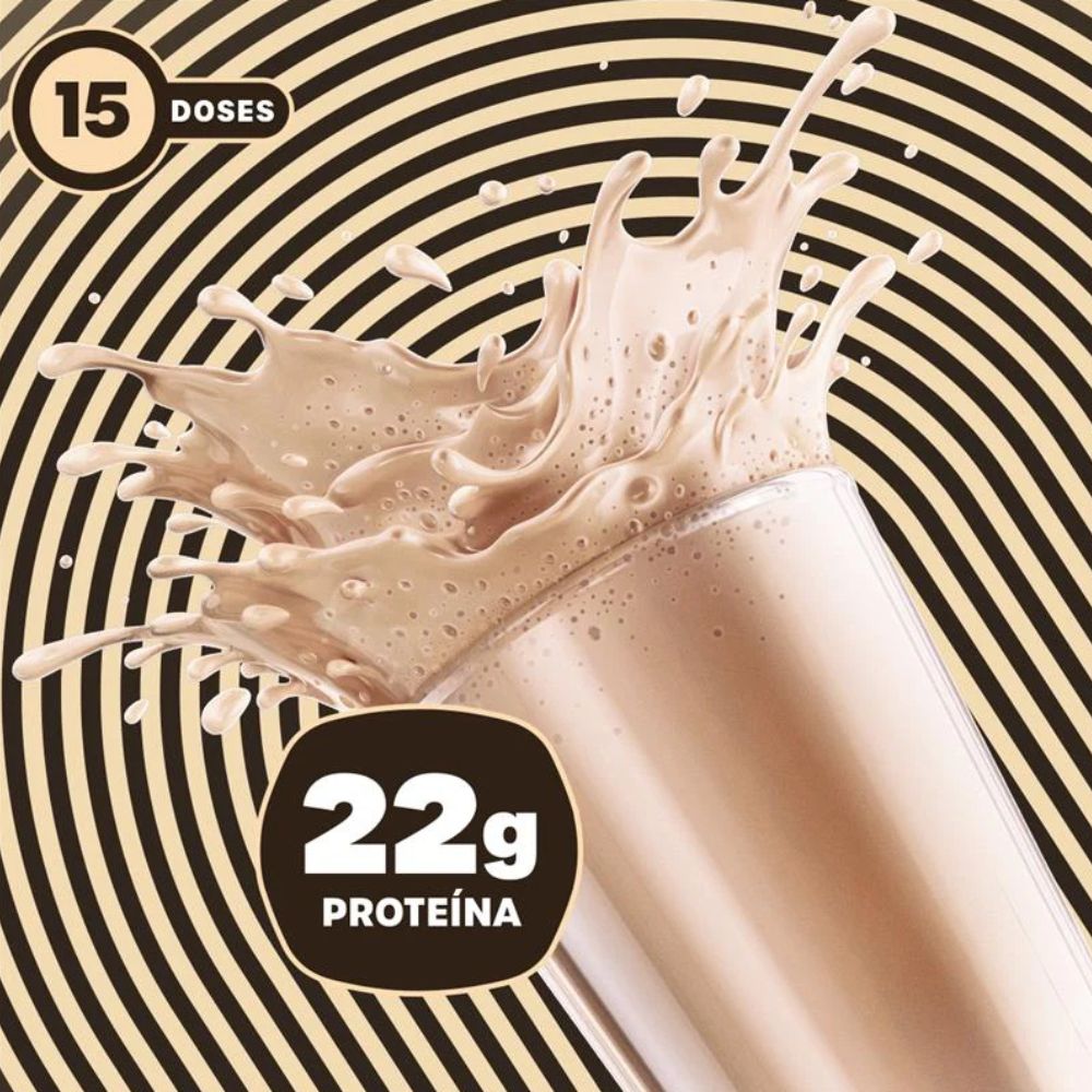 Copo-com-shake-cremoso-sendo-preparado-com-bold-whey-milkshake-de-baunilha-destacando-22g-de-proteina-por-dose