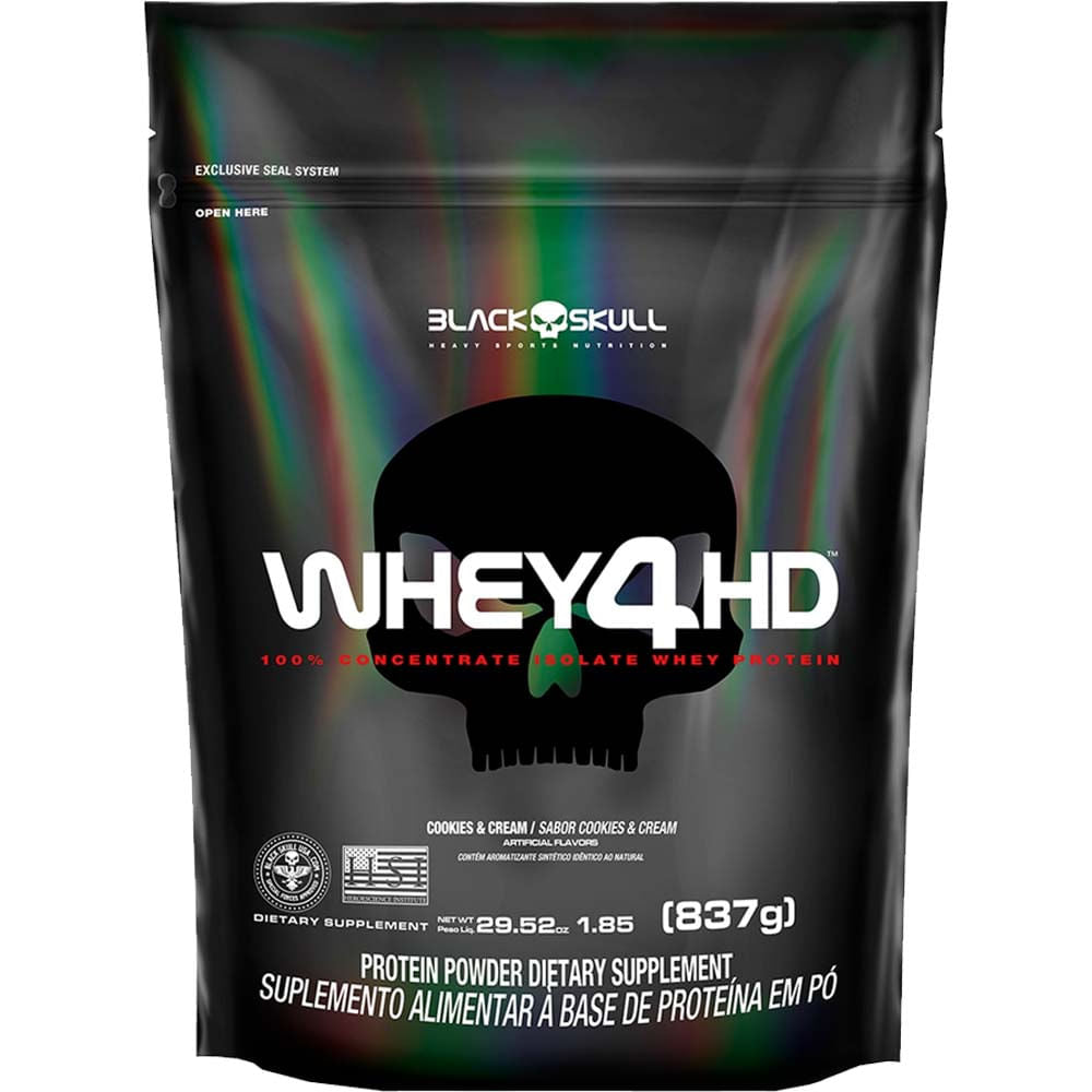 Whey 4 HD Cookies Cream 837g Black Skull