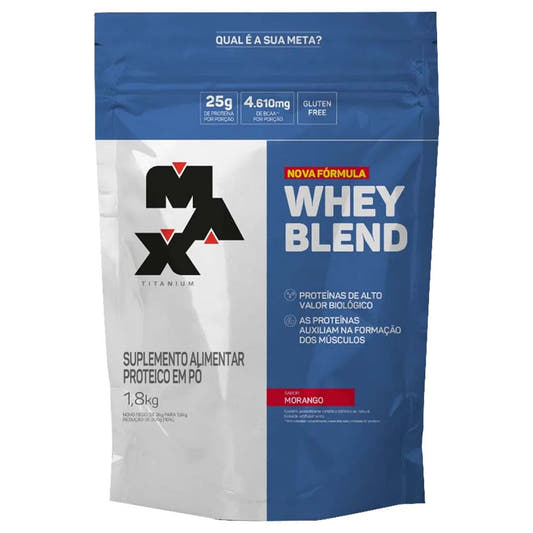 Whey Blend Morango Refil 1,8kg Max Titanium