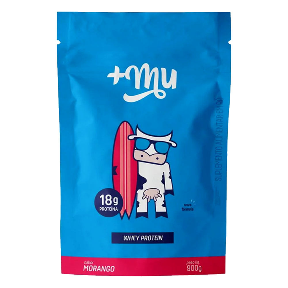 Whey Protein Concentrado Morango Refil 900g +Mu