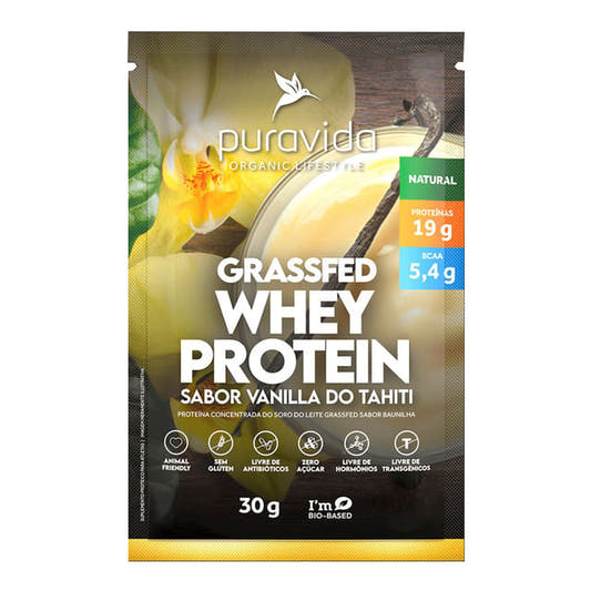 Whey Protein Grassfed Vanilla Tahiti Sachê 30g PuraVida