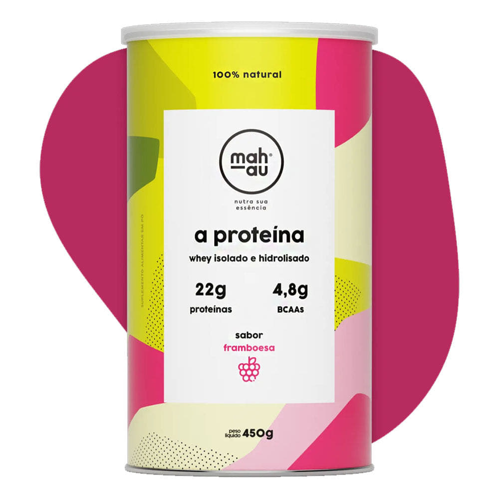 Whey Protein Isolado e Hidrolisado sabor Framboesa 450g Mahau