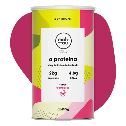Whey Protein Isolado e Hidrolisado sabor Framboesa 450g Mahau