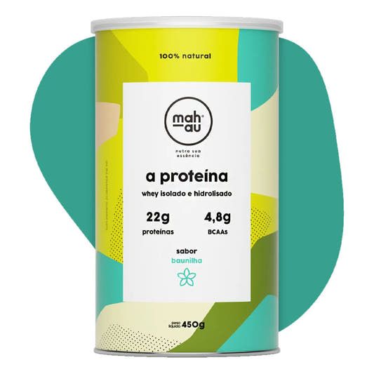 Whey Protein sabor Baunilha Isolado e Hidrolisado 450g Mahau