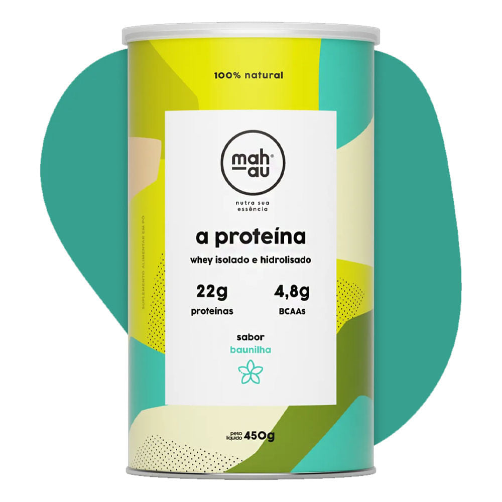 Whey Protein sabor Baunilha Isolado e Hidrolisado 450g Mahau
