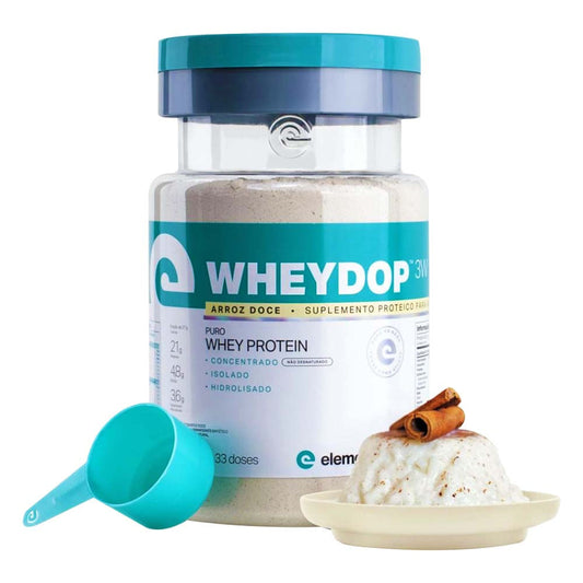 WheyDop Whey Protein 3W Sabor Arroz Doce 900g Elemento Puro