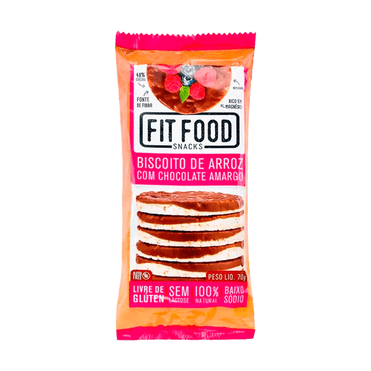 Biscoito de Arroz com Chocolate Amargo 60g Fit Food