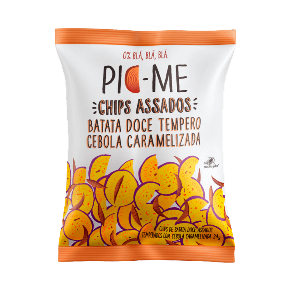 Chips Assado Batata Doce com Cebola Caramelizada 34g Pic-Me