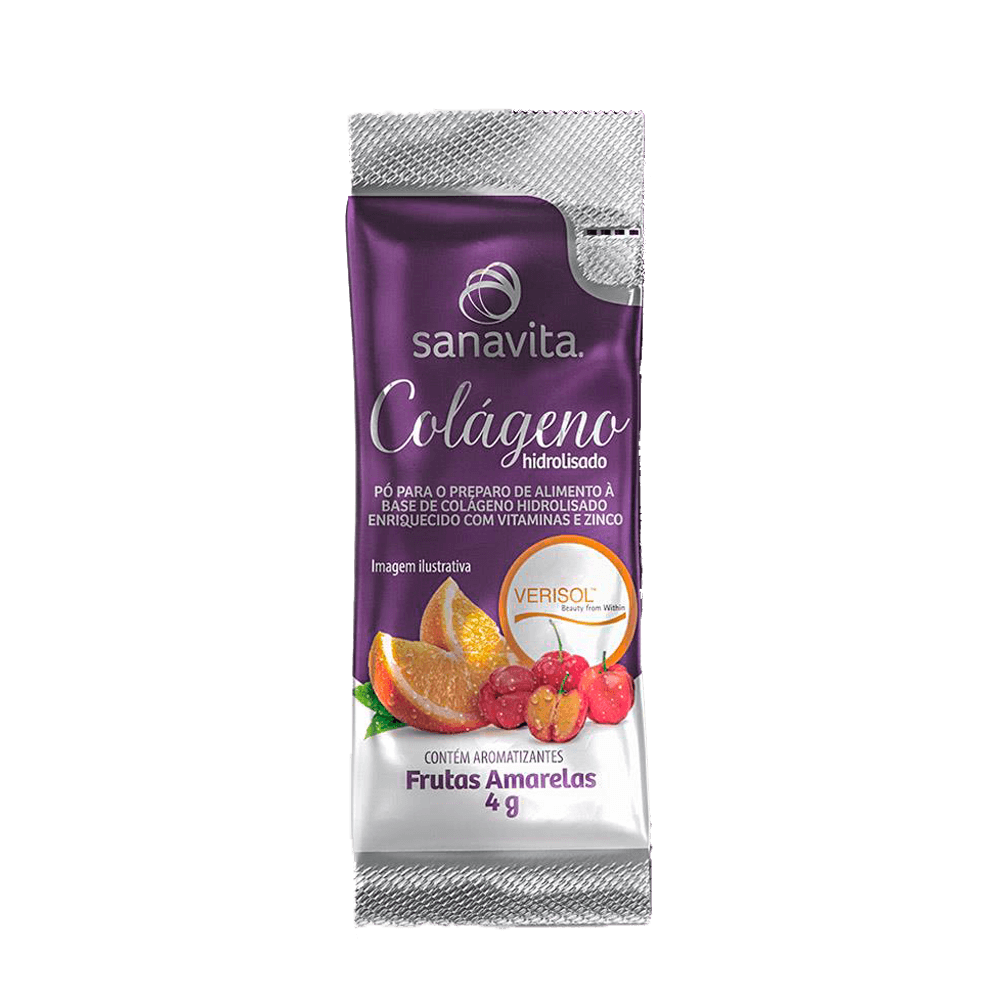 Colágeno Hidrolisado Verisol Frutas Amarelas Sachê 4g Sanavita