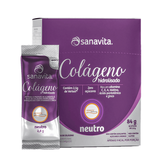 Colágeno Hidrolisado Verisol Neutro 2,8g Display 30un Sanavita