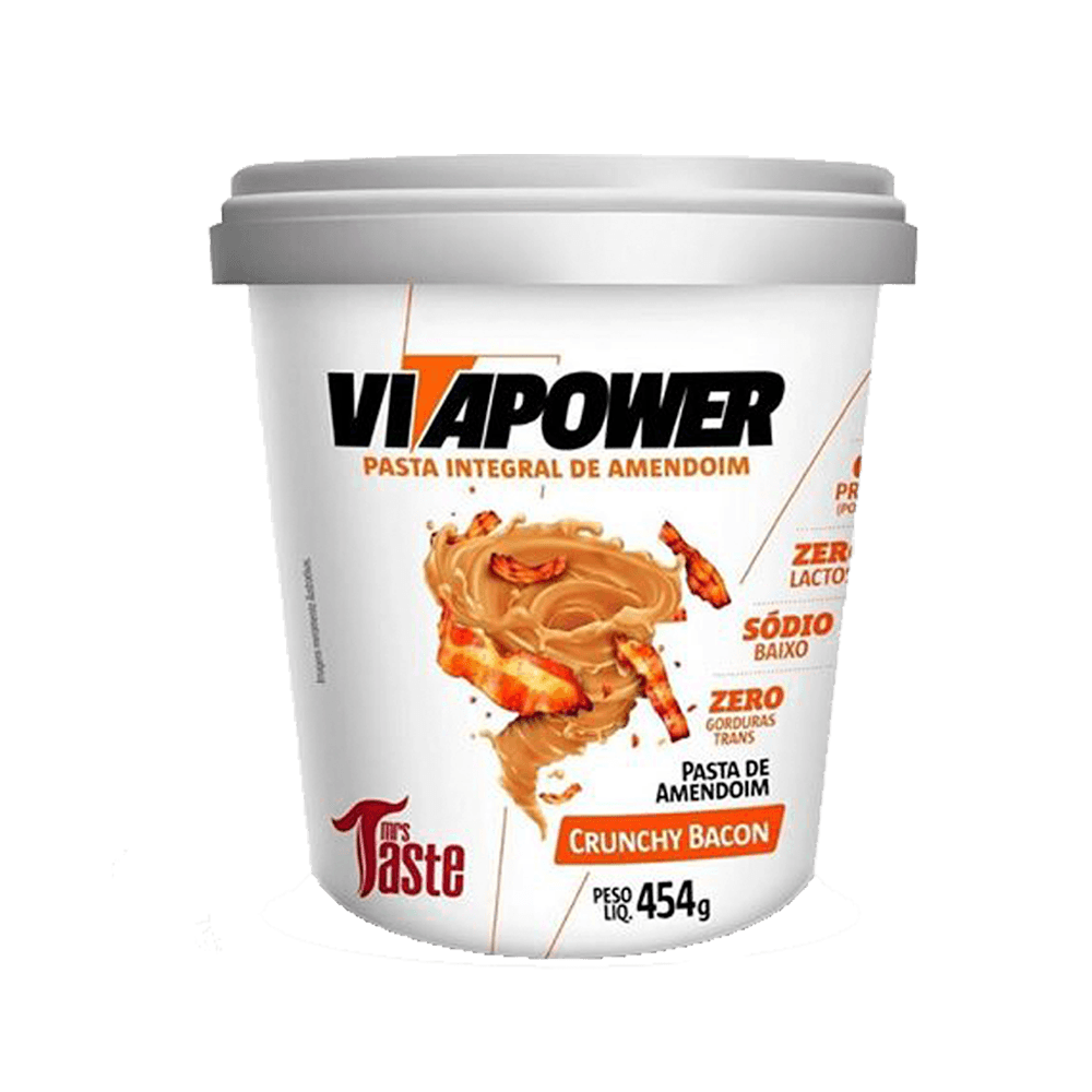 Pasta de Amendoim Crunchy Bacon 454g VitaPower