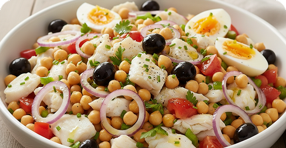 Salada de Bacalhau com Grão-de-Bico