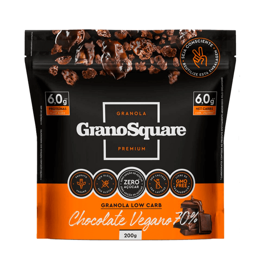 Granola Low Carb Chocolate Vegano 70% 200g Grano Square