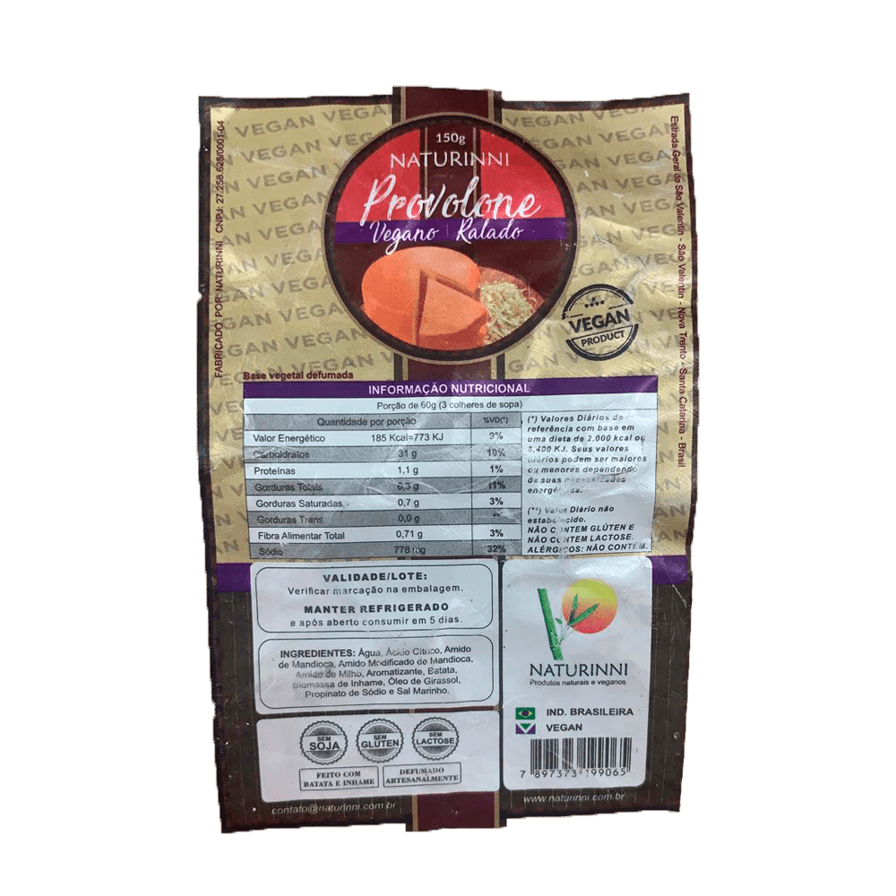 Queijo Provolone Ralado Vegano 150g Naturinni